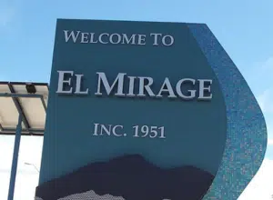 Welcome to El Mirage, AZ sign, indicating that Ready Rooter Arizona offers reliable local plumbing services in the area.