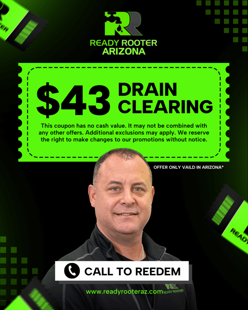 Coupon graphic for 43 dollar drain clearing