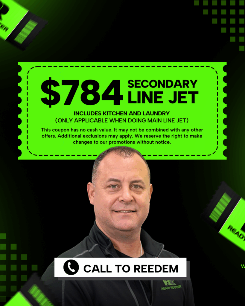 Coupon graphic for a 784 dollar secondary line jetting service